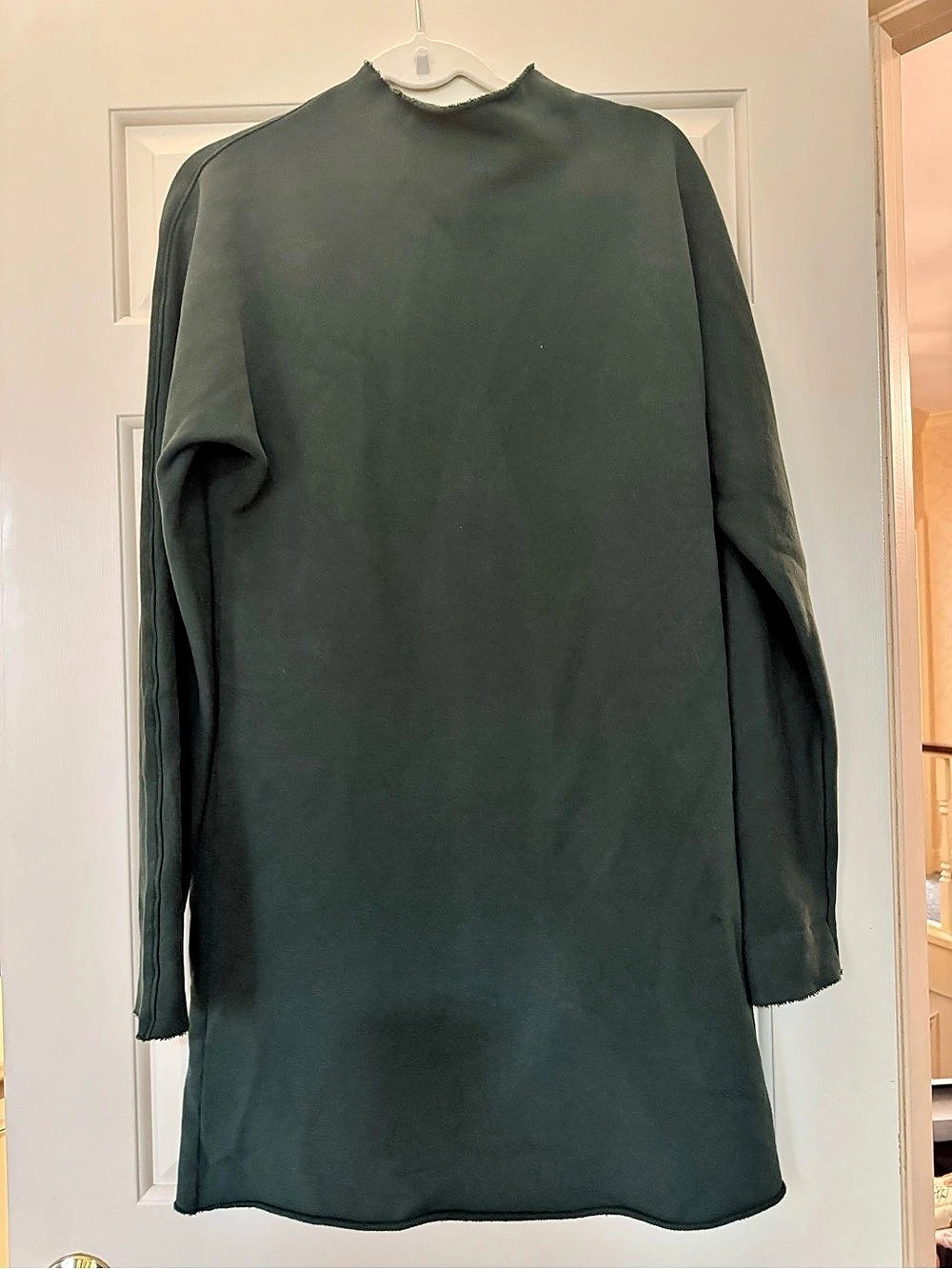 Frank & Eileen Tee Lab Mock Neck Tunic Sweatshirt Dress Forest Green